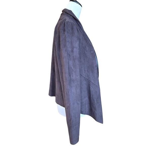 Ann Taylor Factory Open Front Faux Suede Cardigan Style Jacket Sz M Minimalist - Picture 2 of 10